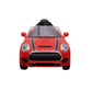 Battery Operated Car For Kids | Red Mini Coper Electric Ride on Car for Kids with Rechargeable 12V Battery, Music, Lights and Swing. Age - 1 to 4 Year