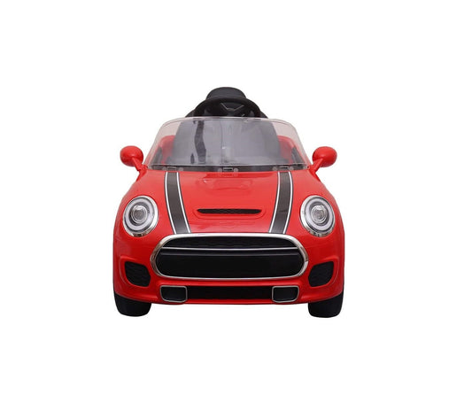 Battery Operated Car For Kids | Red Mini Coper Electric Ride on Car for Kids with Rechargeable 12V Battery, Music, Lights and Swing. Age - 1 to 4 Year