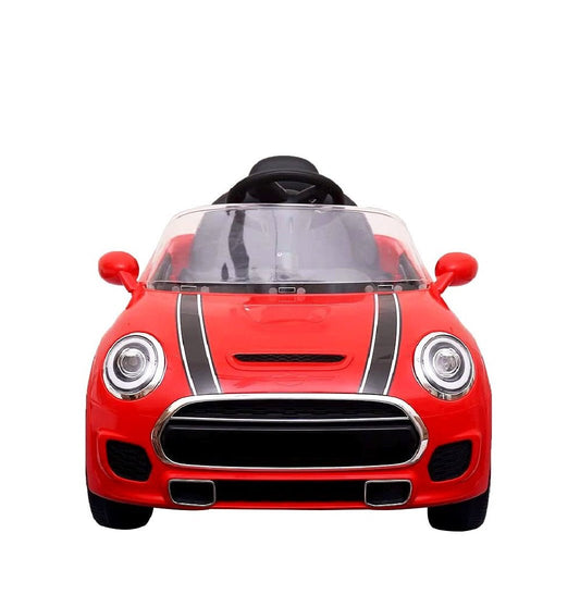 Battery Operated Car For Kids | Red Mini Coper Electric Ride on Car for Kids with Rechargeable 12V Battery, Music, Lights and Swing. Age - 1 to 4 Year