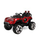 Battery Operated Car For Kids| Max-DX Ride on Monster Truck Jeep for Kids- The Electric Rechargeable Big Wheeler Jeep with Colored Alloys, Music, Led Lights and Swing| Battery Car for 2 to 8 Years Kid - Red