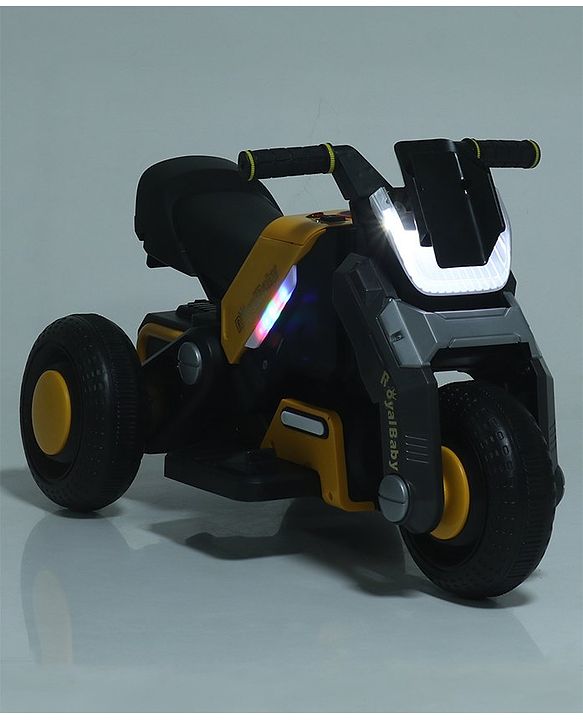 Kids Electric Ride-On Bike with Music Player, LED Light, 6V Battery, Ages 1-4 Years,Yellow