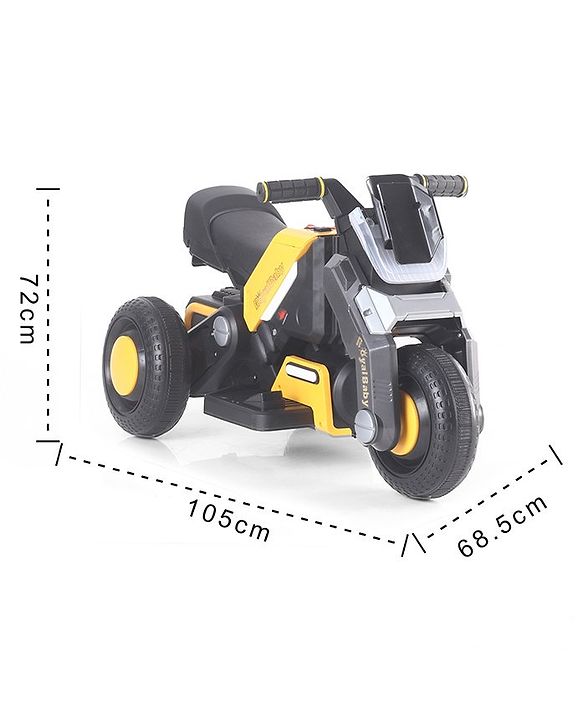 Kids Electric Ride-On Bike with Music Player, LED Light, 6V Battery, Ages 1-4 Years,Yellow