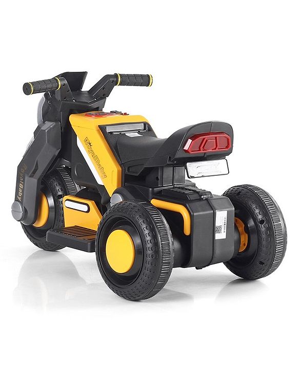 Kids Electric Ride-On Bike with Music Player, LED Light, 6V Battery, Ages 1-4 Years,Yellow