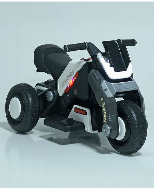 Kids Electric Ride-On Bike, 6V Battery Powered, with LED Lights and Music Player, Ages 1-4 Years, Grey