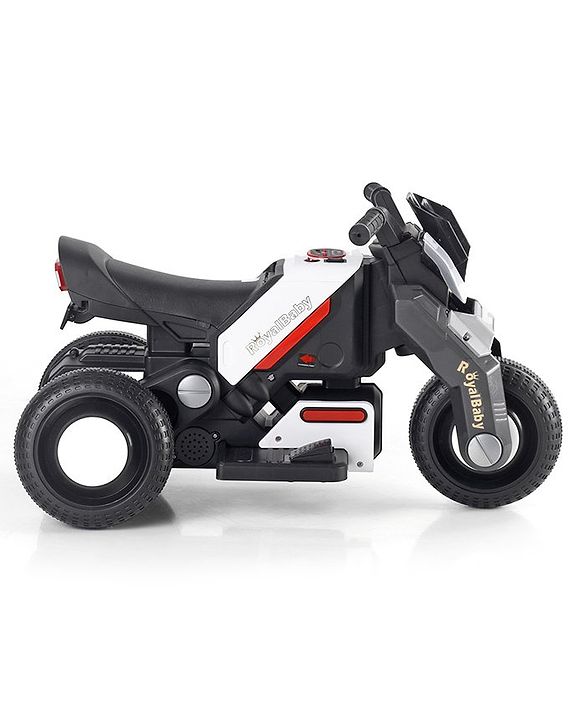 Kids Electric Ride-On Bike, 6V Battery Powered, with LED Lights and Music Player, Ages 1-4 Years, Grey