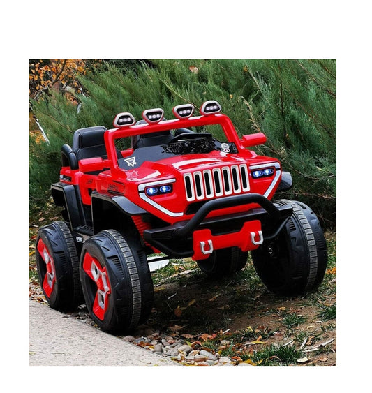 Letzride Jeep BC1200 4X4 Toy Ride on Electric with Wireless Remote with Bluetooth Mp3 Music and Rechargeable Battery Operated for Boys and Girls [1 to 8 Years, Large, Red]