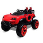 Letzride Max-D Ride on Monster Truck Jeep for Kids- The Electric Rechargeable Big Wheeler Jeep with Colored Alloys, Music, Led Lights and Swing| Battery Car for 2 to 8 Years Kid (Red)