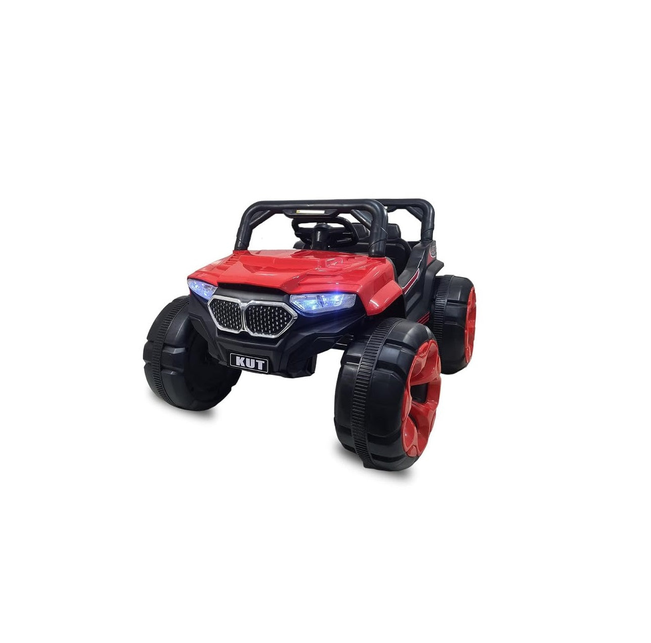 Letzride KV695 Big Wheeler Battery Operated Jeep for Kids- The Electric Ride on Car with 2x6v Batteries, Music System Swing and Remote Jeep for 2 to 4 Years Children to Drive (Red)