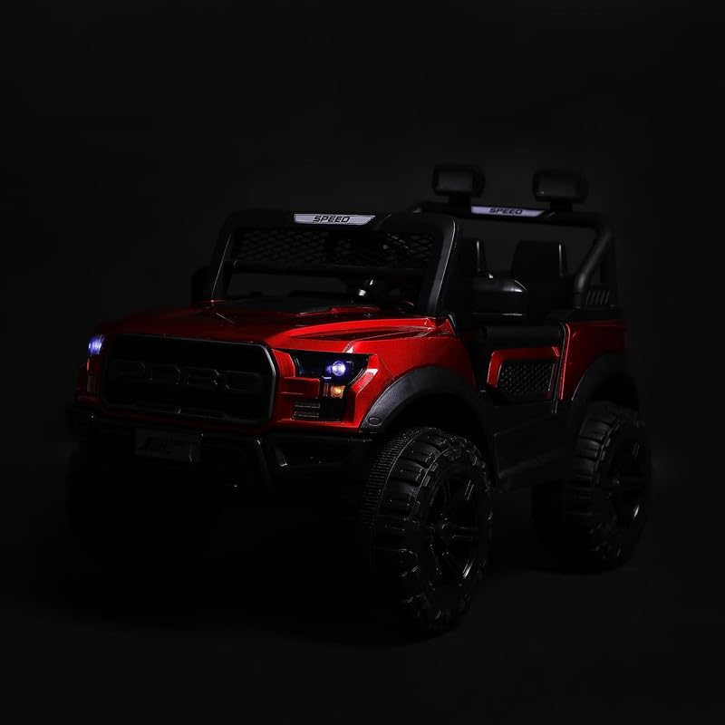 Letzride Battery Operated 4x4 Big Size Jeep 12V Battery Jeep Battery Operated Ride On - Dark Red