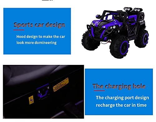 Letzride KV695 Big Wheeler Battery Operated Jeep for Kids- The Electric Ride on Car with 2x6v Batteries, Music System Swing and Remote Jeep for 2 to 4 Years Children to Drive (Blue)