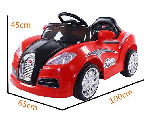 Battery Operated Car For Kids| Smiley Battery Operated Ride on car for Kids 1 to 4 Year - (Red)