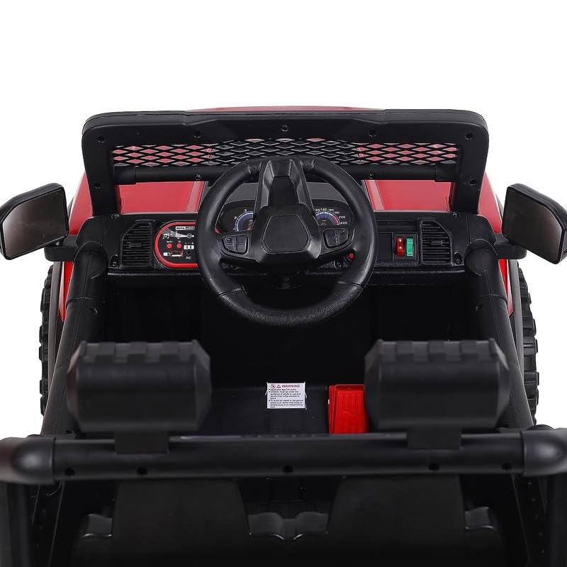 Letzride Battery Operated 4x4 Big Size Jeep 12V Battery Jeep Battery Operated Ride On - Dark Red