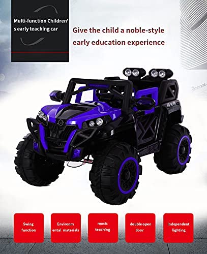 Letzride KV695 Big Wheeler Battery Operated Jeep for Kids- The Electric Ride on Car with 2x6v Batteries, Music System Swing and Remote Jeep for 2 to 4 Years Children to Drive (Blue)