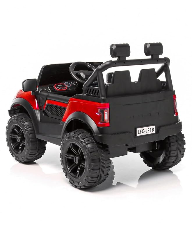 Letzride Kids Speed-888 Ride-On 12V 7ah Rechargeable Battery Operated Solid Designed Jeep for 1 to 7 Year Kids | Boys | Girls| Children - Red