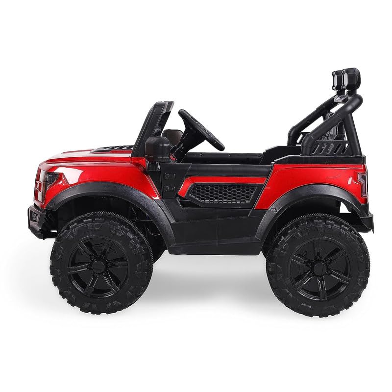 Letzride Battery Operated 4x4 Big Size Jeep 12V Battery Jeep Battery Operated Ride On - Dark Red