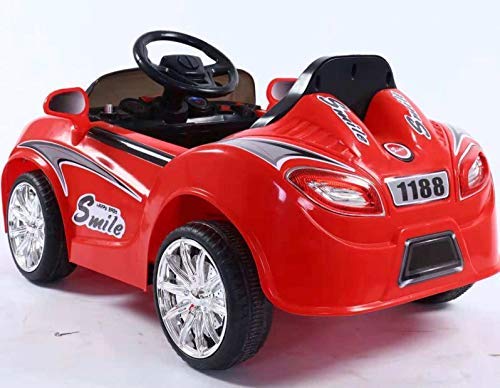 Battery Operated Car For Kids| Smiley Battery Operated Ride on car for Kids 1 to 4 Year - (Red)