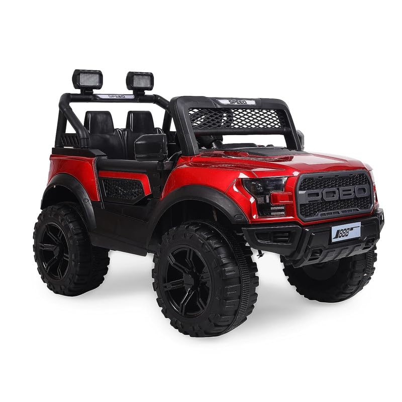 Letzride Battery Operated 4x4 Big Size Jeep 12V Battery Jeep Battery Operated Ride On - Dark Red