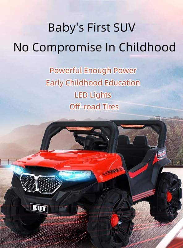 Letzride SUV Ride-On Battery Operated Remote Control Jeep for Kids 1 to 4 Year - Red