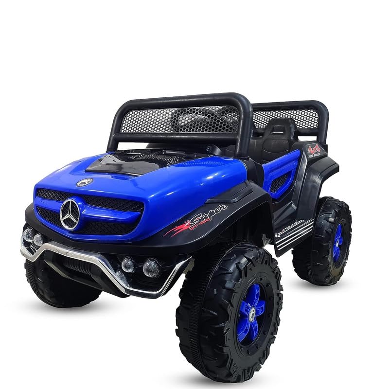 Letzride 2288 Battery Operated Ride on Jeep for Kids with Music, Lights and Swing- Electric Remote Control Ride on Jeep for Children to Drive of Age 1 to 6 Years-Blue