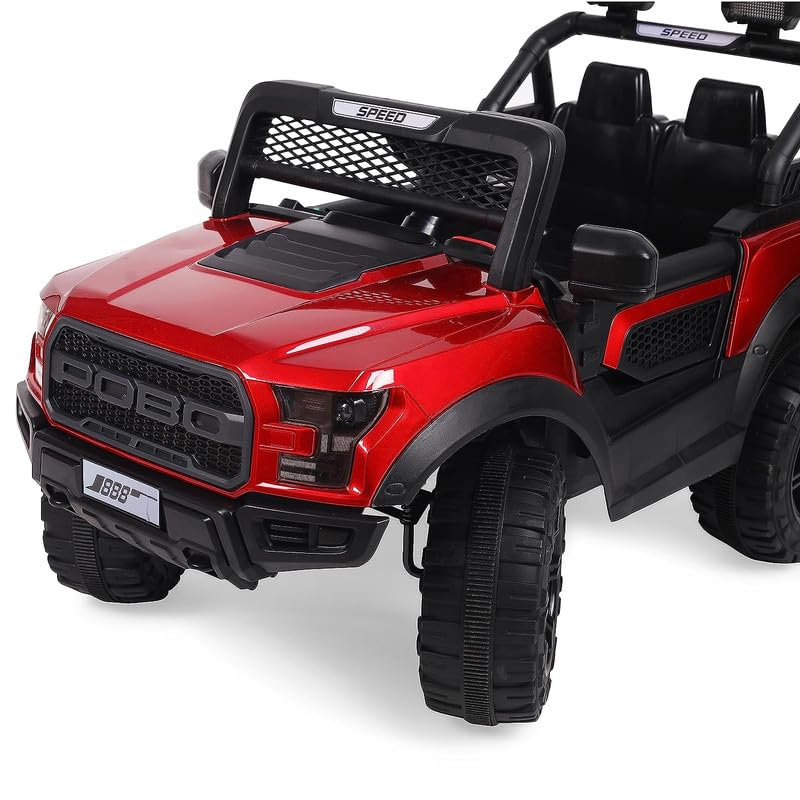 Letzride Battery Operated 4x4 Big Size Jeep 12V Battery Jeep Battery Operated Ride On - Dark Red