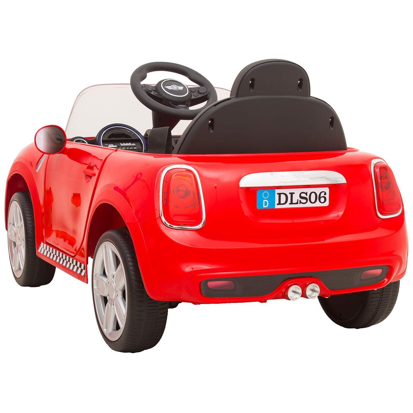 Battery Operated Car For Kids | Red Mini Coper Electric Ride on Car for Kids with Rechargeable 12V Battery, Music, Lights and Swing. Age - 1 to 4 Year