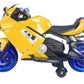 Battery Operated Electric Sports Ride on Battery Bike for 1 to 6 Years Kids/Boys/Girls with 12V Battery Operated/Music System/Working Lights/Training Wheels-Yellow