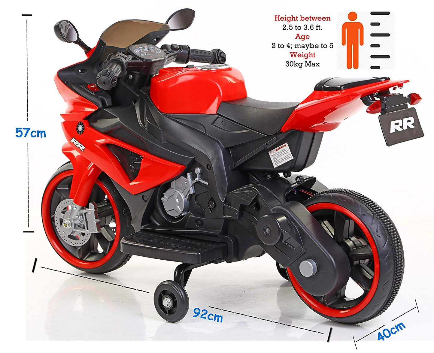 Battery Operated Bike For Kids  Mini Yamaha R1 Bike with Rechargeable Battery Operated Ride On Bike - Red (1 to 4 Years)