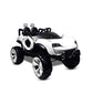 Battery Operated Car For Kids| Max-D Ride on Monster Truck Jeep for Kids- The Electric Rechargeable Big Wheeler Jeep with Colored Alloys, Music, Led Lights and Swing| Battery Car for 2 to 8 Years Kid (White)