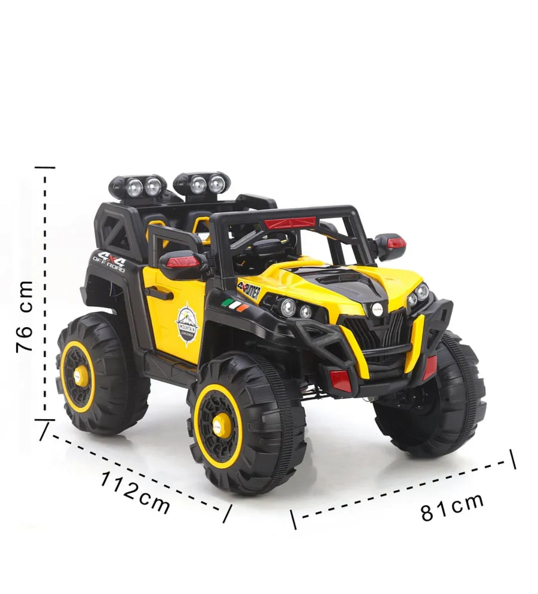 Battery Operated 4x4 Big Size 12V Battery Ride On Truck, Jeep for Kids Drive 2 to 10 Years | Motor for Steering | Remote Control | Suspensions | Jumbo Driving Car