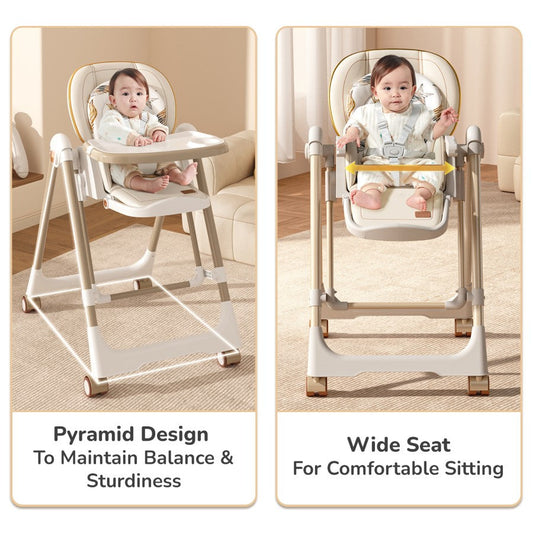 Baby Swing with 5-in-1 Functions, 4-Level Recline, 5-Point Safety Belt, Foldable Design